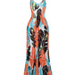 Leaf Print Pocket Design Maxi Dress