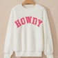 Beige Sherpa HOWDY Patched Pullover Sweatshirt