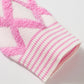 Pink Rhombus Pattern Knit Open Front Pocketed Cardigans