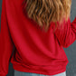 Racing Red Plus Size Sequin Nutcracker Round Neck Sweatshirt