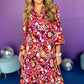 Purple Collared Tiered Flowy Long Dress