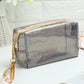 Bristol Black Basic Solid Color PVC Square Makeup Bag