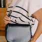 Black Faux Leather Flap Shoulder Bag