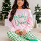 Pink Holiday Cheer Letter Graphic Christmas Slogan Sweatshirt