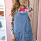 Dusk Blue Pocketed Adjustable Straps Denim Overall Dress