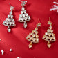 Silvery Diamond Christmas Tree Studded Dangle Earrings