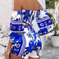 Floral Print Shirred Top & Pocket Design Shorts Set