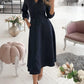 Lantern Sleeve Casual Shirt Dress