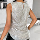 Allover Sequin Round Neck Tank Top