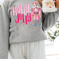 Gray HOLLY JOLLY Nutcracker Print Crew Neck Christmas Sweatshirt