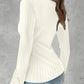 Bell Sleeve Fashion V Neck Lace Patchwork Blouse Casual Slim Fit Ribbed Tops