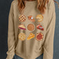 Khaki Thanksgiving Dessert Graphic Pullover Sweatshirt