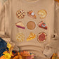 Khaki Thanksgiving Dessert Graphic Pullover Sweatshirt