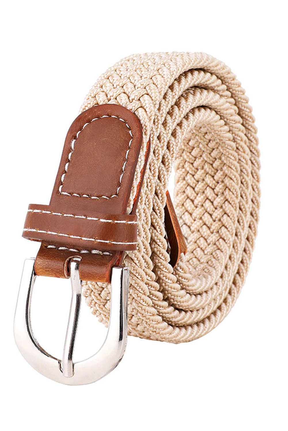 White Boho Style Woven Canvas Waist Belt