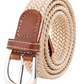 White Boho Style Woven Canvas Waist Belt