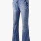 Sky Blue Slight Distressed Medium Wash Flare Jeans