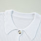 White Collared Button-up Loose Fit Casual Sweater