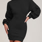 O neck Lantern Sleeve Mini Bodycon Sweatshirt Dress