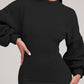 O neck Lantern Sleeve Mini Bodycon Sweatshirt Dress