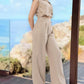 Fake Two Piece Buttoned Top & Tied Detail Pocket Design Pants Set