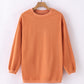 Orange Ribbed Corded Oversized Sweatshirt