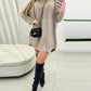 High Neck Batwing Sleeve Sweater Dress Knitted Casual Dress