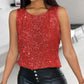 Allover Sequin Round Neck Tank Top