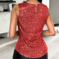 Allover Sequin Round Neck Tank Top