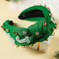 Dark Green Christmas Rice Beaded Rhinestone Wide Headband