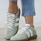 Beau Blue Striped Lace-up Flat Sneakers