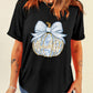 Black Polka Dot Bow Knot Thankful Pumpkin Graphic T Shirt