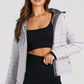 Silvery Solid Color Quilted Zip-up Puffer Jacket