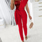 Contrast Sequin One Shoulder Jumpsuit