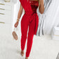 Contrast Sequin One Shoulder Jumpsuit