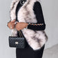 Tie Dye Pattern Open Front Fluffy Vest Coat