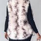 Tie Dye Pattern Open Front Fluffy Vest Coat