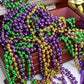 Dark Purple 3pcs/set Mardi Gras Beaded Long Necklace