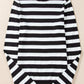 Black Stripe Slim Fit High Neck Knit Sweater