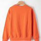 Russet Orange Solid Fleece Lined Drop Shoulder Terry Sweatshirt