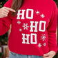 Fiery Red Christmas Ho Ho Ho Graphic Plus Size Sweatshirt