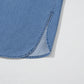 Beau Blue Solid Color Oversized Patched Pocket Buttoned Shirt