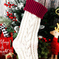 White Christmas Color Block Hanging Stocking Home Decoration