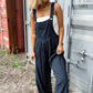 Sail Blue Plaid Print Buttoned Pocketed High Waist Overall