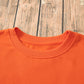 Russet Orange Solid Fleece Lined Drop Shoulder Terry Sweatshirt