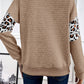 Parchment Leopard Quilted Patchwork Crew Neck Sweatshirt