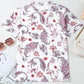 White Vintage Paisley Mock Neck T Shirt