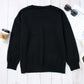 Black Holly Jolly Round Neck Casual Sweater