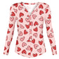 Valentine's Day Heart Pattern Button Front Long Sleeve Rompers Onesie Pajamas