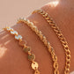 Gold 3Pcs Disc Plated Adjustable Chain Bracelet Set