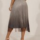 Ombre Sheer Mesh Patch A Line Pleated Glitter Skirt